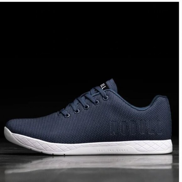 NOBULL SuperFabric SF Trainer Lace Up Shoes | Navy Blue White Men’s Size 7.5 W9 - Picture 1 of 8